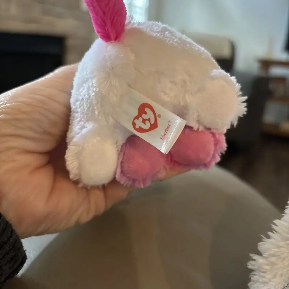 NWT TY Beanie Boos - SHERBET the Dog (Glitter Eyes) (6 inch) Boo Toy